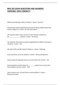 BMS 205 EXAM QUESTIONS AND ANSWERS &lpar;VERIFIED&rpar; 100&percnt; CORRECT&excl;&excl;