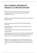 BIOD 171 ESSENTIAL MICROBIOLOGY MODULES 1 TO 6 PRACTICE EXAM 2026