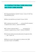 VA CONTRACTOR FINAL PAPER 2026 EXAM Q&A STUDY GUIDE UPDATED