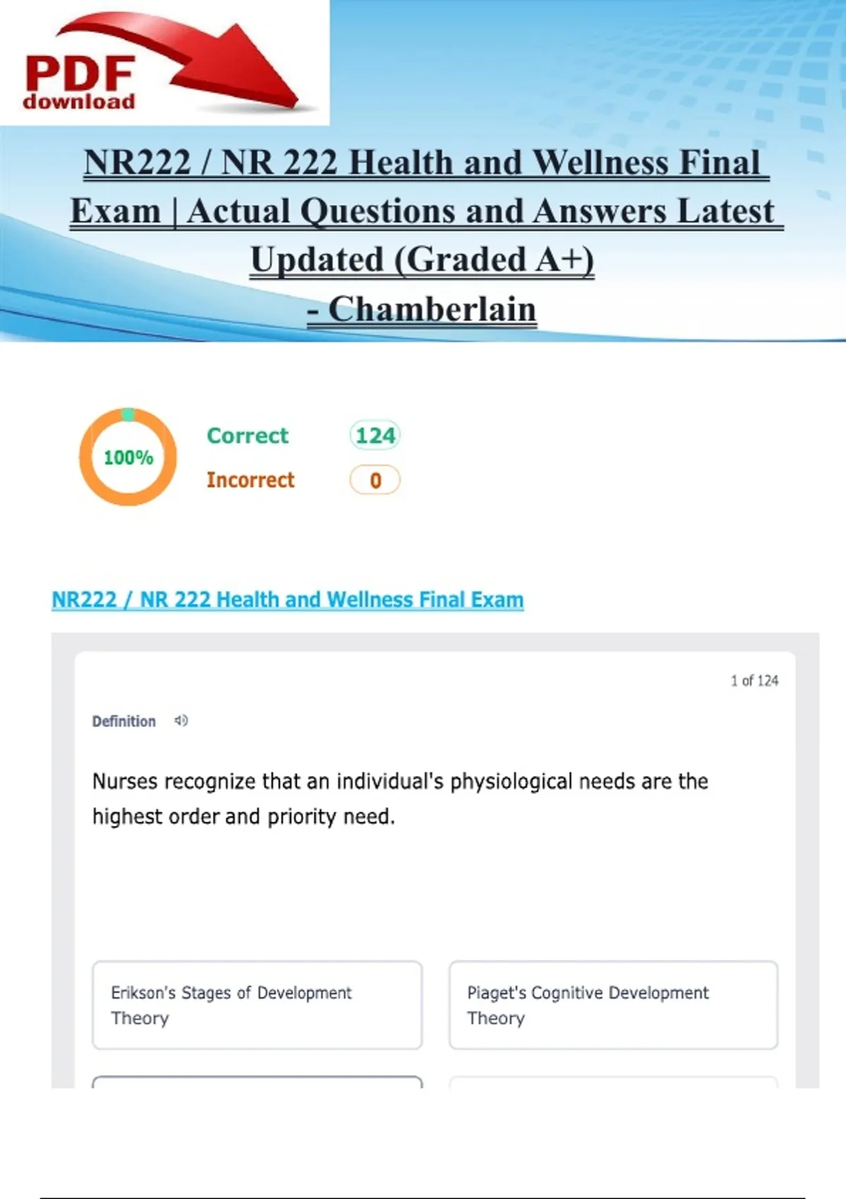 NR222 / NR 222 Health and Wellness Final Exam | Actual Questions and ...