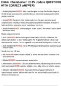 CHAM  Chamberlain 2025 Update QUESTIONS WITH CORRECT ANSWERS
