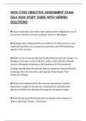 WGU C100 OBJECTIVE ASSESSMENT EXAM Q&A 2026 STUDY GUIDE WITH VERIFIED SOLUTIONS