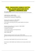 C202 - MANAGING HUMAN CAPITAL FINAL EXAM QUESTIONS WITH CORRECT ANSWERS 