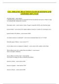 C10 - ORGANIC REACTIONS EXAM QUESTIONS AND ANSWERS 100- PASS&period;