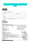 AQA A-Level- PHYSICS -Paper 3 Section B Engineering physics -June 2025 - Question Paper and Marking Scheme Merged