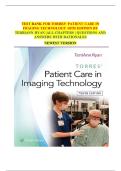 TEST BANK FOR TORRES' PATIENT CARE IN  IMAGING TECHNOLOGY 10TH EDITION BY  TERRIANN RYAN &vert;ALL CHAPTERS &vert; QUESTIONS AND  ANSWERS WITH RATIONALES  NEWEST VERSION