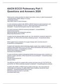 AACN ECCO Pulmonary Part 1 Questions and Answers 2026