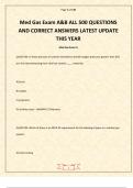 Med Gas Exam A&B ALL 500 QUESTIONS AND CORRECT ANSWERS LATEST UPDATE THIS YEAR