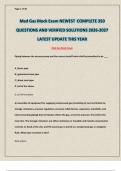 Med Gas Mock Exam NEWEST COMPLETE 350 QUESTIONS AND VERIFIED SOLUTIONS 2026-2027 LATEST UPDATE THIS YEAR