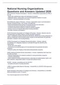 National Nursing Organizations Questions and Answers Updated 2026
