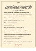 Government Travel Card Training Exam ALL QUESTIONS AND CORRECT ANSWERS LATEST UPDATE THIS YEAR