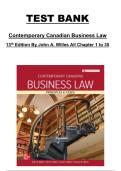 Test Bank &ndash; Contemporary Canadian Business Law&comma; 13th Edition by John A&period; Willes &vert; Complete Chapters 1&ndash;35