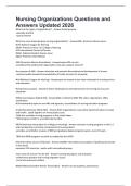 Nursing Organizations Questions and Answers Updated 2026