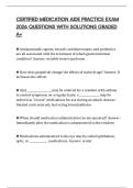 CERTIFIED MEDICATION AIDE PRACTICE EXAM 2026 QUESTIONS WITH SOLUTIONS GRADED A&plus;