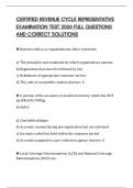 CERTIFIED REVENUE CYCLE REPRESENTATIVE EXAMINATION TEST 2026 FULL QUESTIONS AND CORRECT SOLUTIONS
