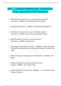 CPT - Certified Phlebotomy Technician Exam Questions And Answers