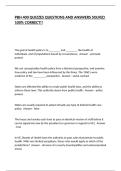 PBH 400 QUIZZES QUESTIONS AND ANSWERS SOLVED 100&percnt; CORRECT&excl;&excl;