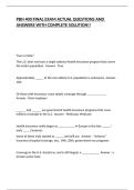 PBH 400 FINAL EXAM ACTUAL QUESTIONS AND ANSWERS WITH COMPLETE SOLUTION&excl;&excl;