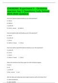 CHEM2081 Experiment 5 - Oxidation reaction Day 2 Questions Fully Solved 2025-2026 Updated&period;