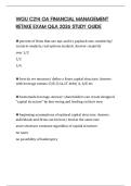 WGU C214 OA FINANCIAL MANAGEMENT RETAKE EXAM Q&A 2026 STUDY GUIDE