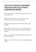 WGU C214 OA FINANCIAL MANAGEMENT RETAKE EXAM SCRIPT 2026 COMPLETE QUESTIONS AND ANSWERS