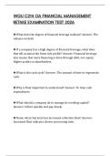 WGU C214 OA FINANCIAL MANAGEMENT RETAKE EXAMINATION TEST 2026