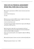 WGU C214 OA FINANCIAL MANAGEMENT RETAKE FINAL PAPER 2026 ACTUAL EXAM