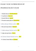 EXAM 3 NUR 210 PRINCIPLES OF  PHARMACOLOGY EXAM 