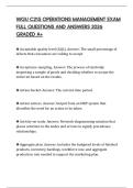 WGU C215 OPERATIONS MANAGEMENT EXAM FULL QUESTIONS AND ANSWERS 2026 GRADED A&plus;