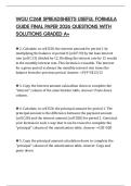 WGU C268 SPREADSHEETS USEFUL FORMULA GUIDE FINAL PAPER 2026 QUESTIONS WITH SOLUTIONS GRADED A&plus;