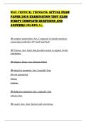 WGU CRITICAL THINKING ACTUAL EXAM PAPER 2026 EXAMINATION TEST EXAM SCRIPT COMPLETE QUESTIONS AND ANSWERS GRADED A&plus;&period;