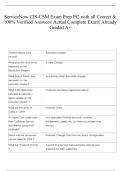 ServiceNow CIS-CSM Exam Prep Pt2 with all Correct & 100&percnt; Verified Answers&vert; Actual Complete Exam&vert; Already Graded A&plus; 