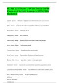 BLAW 210 Exam 1- WSU Study Guide Exam and Actual Answers 2025-2026 Updated&period;