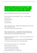  Marketing 3000 Exam 2 &lpar;Lecture - Joel Poor&rpar; Latest Questions with Complete Verified Solutions 2025-2026 Update&period;