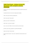 S100 Final Exam - Indiana University Questions with complete solution 2025&sol;2026