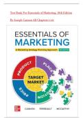 Test Bank For Essentials of Marketing&comma; 18th Edition By Joseph Cannon All Chapters 1-19 with Bonus 1&2