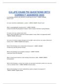CA LIFE EXAM PSI QUESTIONS WITH CORRECT ANSWERS 