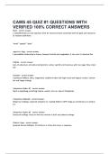 CAMS 45 QUIZ -1 QUESTIONS WITH VERIFIED 100- CORRECT ANSWERS&period;