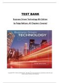 Test Bank &ndash; Business Driven Technology&comma; 8th Edition by Paige Baltzan &vert; Complete All Chapters