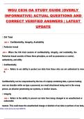 WGU C836 OA STUDY GUIDE &lpar;OVERLY INFORMATIVE&rpar; ACTUAL QUESTIONS AND CORRECT VERIFIED ANSWERS &vert; LATEST UPDATE