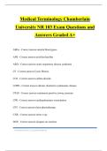 Medical Terminology Chamberlain University NR 103 Exam Questions and Answers Graded A&plus;