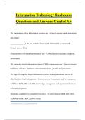 Information Technology final exam Questions and Answers Graded A&plus;