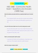 NSG 3480 - Community Health  Exam 1 Questions and Answers  &lpar;100&percnt; Pass&rpar; 
