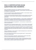 FAC-C CERTIFICATION EXAM QUESTIONS AND ANSWERS