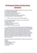 AP European History Practice Exam Questions & ANSWERS &lpar;A&plus; GRADED 100&percnt; VERIFIED&rpar;&vert; 2025&sol;2026