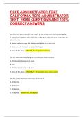 RCFE ADMINISTRATOR TEST  CALIFORNIA RCFE ADMINSTRATOR TEST  EXAM QUESTIONS AND 100&percnt; CORRECT ANSWERS