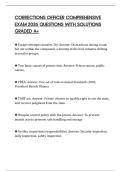 CORRECTIONS OFFICER COMPREHENSIVE EXAM 2026 QUESTIONS WITH SOLUTIONS GRADED A&plus;