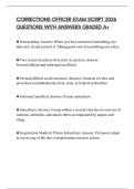CORRECTIONS OFFICER EXAM SCRIPT 2026 QUESTIONS WITH ANSWERS GRADED A&plus;
