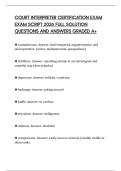 COURT INTERPRETER CERTIFICATION EXAM EXAM SCRIPT 2026 FULL SOLUTION QUESTIONS AND ANSWERS GRADED A+