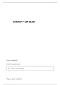 BIOL 1301 EXAM 2 REVIEW QUESTIONS AND VERIFIED ANSWERS